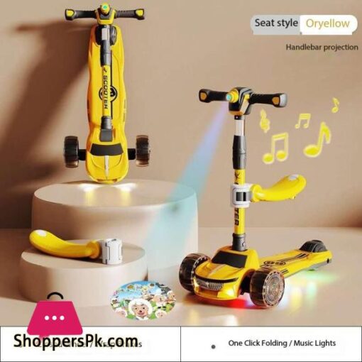 Kids Boy Girl Foldable Scooter Scooty With Wheels Lights and Music Imported