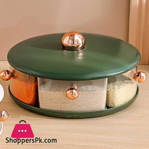 Kitchen Multifunctional Spice Dispenser 360 Rotating Large Capacity Spice Seasoning Box