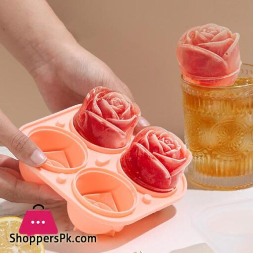 Thanstar Summer Silicone Ice Cube Molds Rose Flower Shape Ice Cream Tray Cocktails Reusable Icemaker Kitchen Accessories