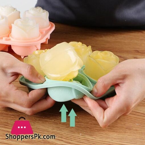 Thanstar Summer Silicone Ice Cube Molds Rose Flower Shape Ice Cream Tray Cocktails Reusable Icemaker Kitchen Accessories