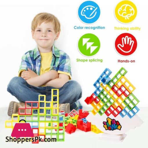 Odeez Tetra Tower Balance Games Stacking Team Building Blocks Board Game for Kids Family Balancing Blocks Board Games Stacking Fun Toy for Children