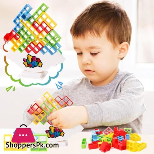 Odeez Tetra Tower Balance Games Stacking Team Building Blocks Board Game for Kids Family Balancing Blocks Board Games Stacking Fun Toy for Children