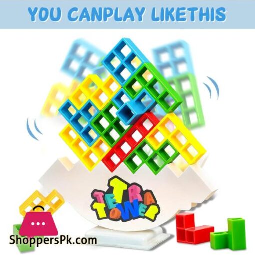 Odeez Tetra Tower Balance Games Stacking Team Building Blocks Board Game for Kids Family Balancing Blocks Board Games Stacking Fun Toy for Children