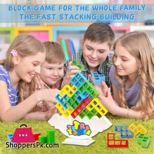 Odeez Tetra Tower Balance Games Stacking Team Building Blocks Board Game for Kids Family Balancing Blocks Board Games Stacking Fun Toy for Children