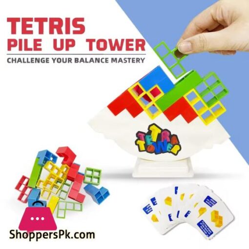 Odeez Tetra Tower Balance Games Stacking Team Building Blocks Board Game for Kids Family Balancing Blocks Board Games Stacking Fun Toy for Children