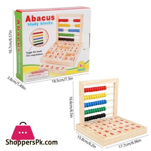 Traditional Wooden Abacus Mathematical Frame Blocks With 50 Beads