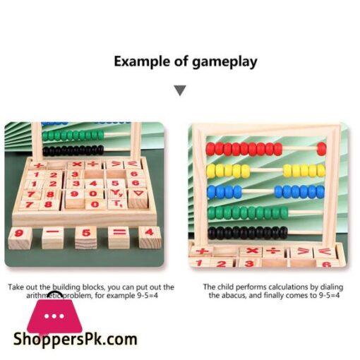 Traditional Wooden Abacus Mathematical Frame Blocks With 50 Beads