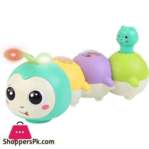 Baby Caterpillar Toy - Magnetic Crawling Caterpillar Baby Toy with Flashing Light Music