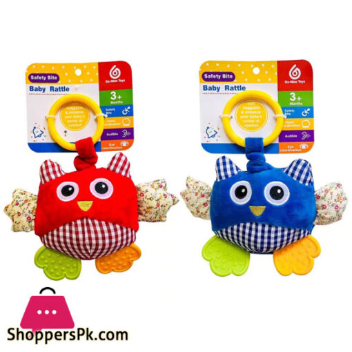 Baby Rattle and Teether – Owl (with Vibrating String)