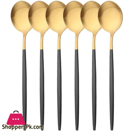 Black+Gold Fancy Soup Spoon Set CC-015