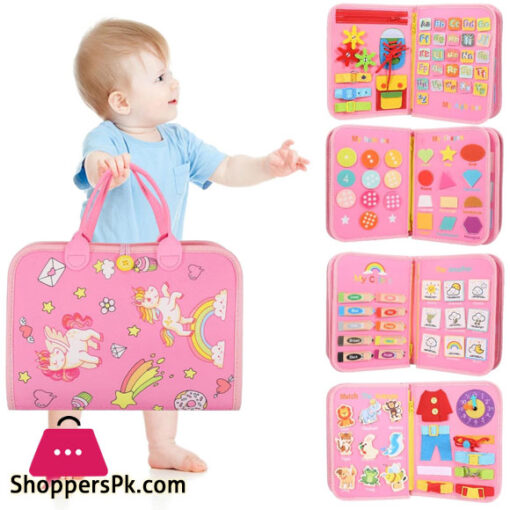 Busy Board 7 in 1 Toddler Busy Board for 3+ Years Old 91Pcs Montessori Board for Toddler to Learn Fine Motor Skills Sensory Board for Toddlers Preschool