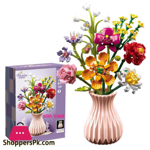 Cute Mini Flower Bouquet Building Sets, Bricks Artificial Flowers with Vase DIY Unique Decoration Home, 756 Pieces Botanical Collection and Table Art for Adults, Ages 6-12 years Old Girl for Gift