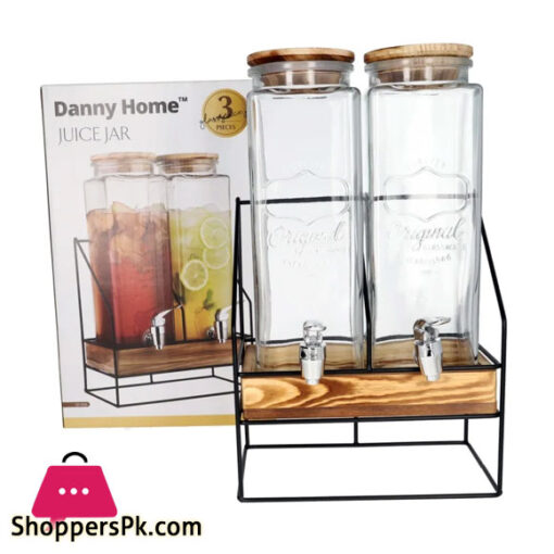 Danny Home Beverage Jars with Tap & 2 Bases 2340ml