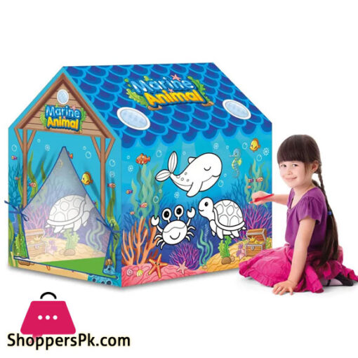 DIY Painting Kids Cartoon Marine Animals Grafitti Tent For Kids