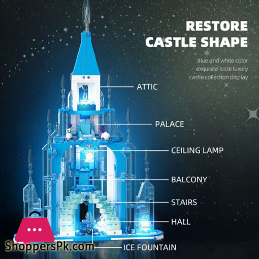 Frozen Castle Ice Snow Castle Building Blocks Fairy Tale Princess Magic Castle Building Model Bricks