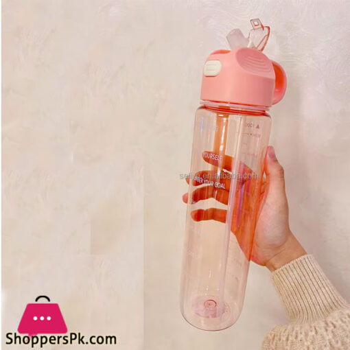 Sports Water Bottle Transparent Bottle with Handle 1Liter 7708
