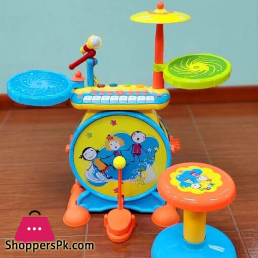 Kids Jazz Drum Toys 2 In 1 Lights Electronic Piano With Keyboard Electric Musical Instrument Toys