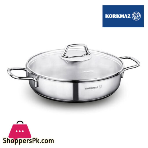 Korkmaz Perla Stainless Steel Short Casserole 26x7 cm