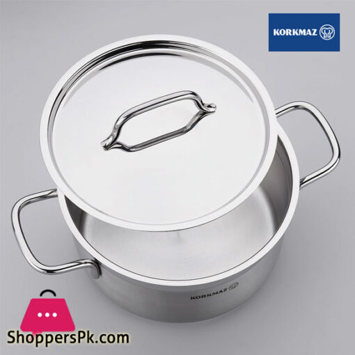 Korkmaz Stainless Steel Alfa Pot Triplex Capsule Base 26x13 cm