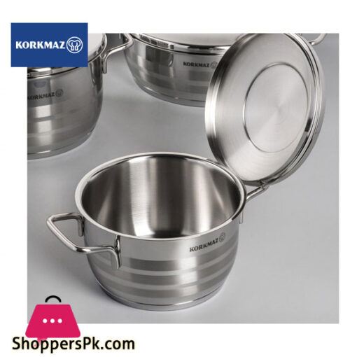 Korkmaz Stainless Steel Pot Astra, 3.7L - A1902 Turkey Made