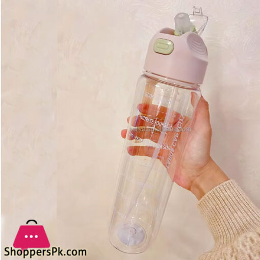 Sports Water Bottle Transparent Bottle with Handle 1Liter 7708