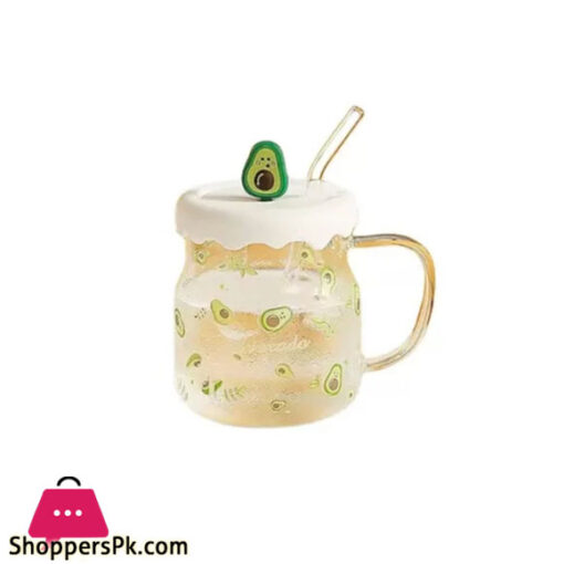 Transparent Fruit Mug With Straw 400ml ZQ-046