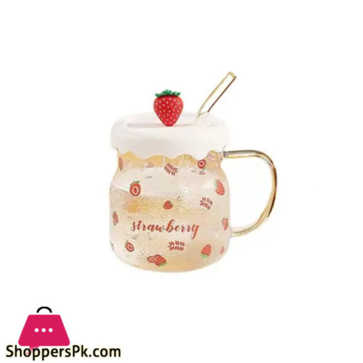 Transparent Fruit Mug With Straw 400ml ZQ-046