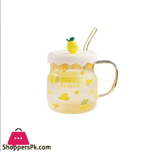 Transparent Fruit Mug With Straw 400ml ZQ-046