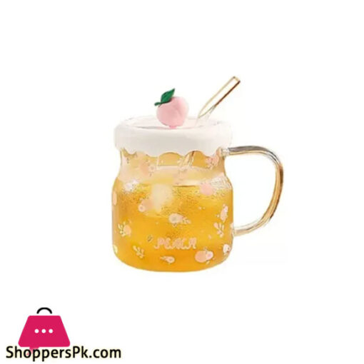 Transparent Fruit Mug With Straw 400ml ZQ-046