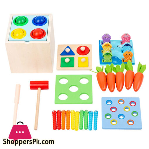 Wooden Activity Cube Montessori Toys for 12M+