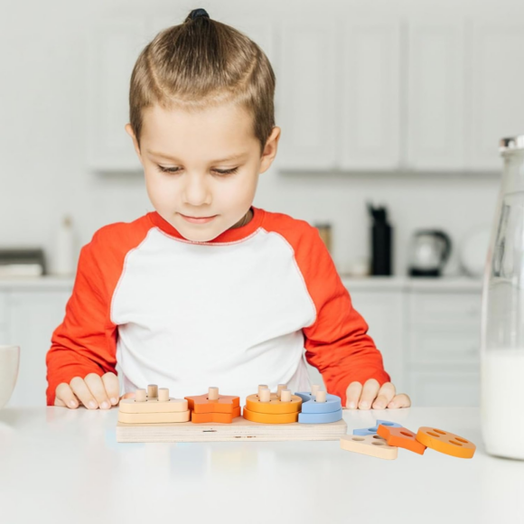 Wooden Sorting & Stacking Toys Geometric Shapes Sorting and Stacking ...