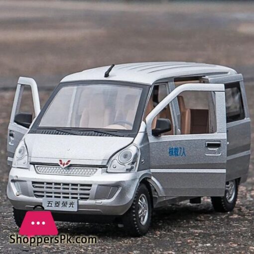 124 WULING Rongguang Van Alloy Car Model Diecast Metal Toy Vehicles Model Sound and Light Simulation Collection