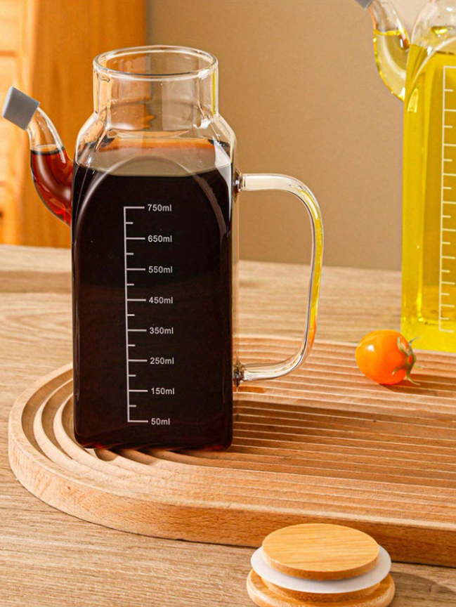 High Quality Glass Oil BottleSoy Sauce Vinegar Dispenser Anti-Leakage Oil Tank With Side Handle