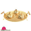 3 Section Dry Fruit / Candy Serving Set Full Gold HT210749