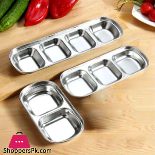 4 Compartment Stainless Steel Sauce Plate Gold GST2062