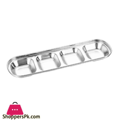 4 Compartment Stainless Steel Sauce Plate Gold GST2062