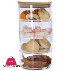 4-Tier Stackable Glass Jar