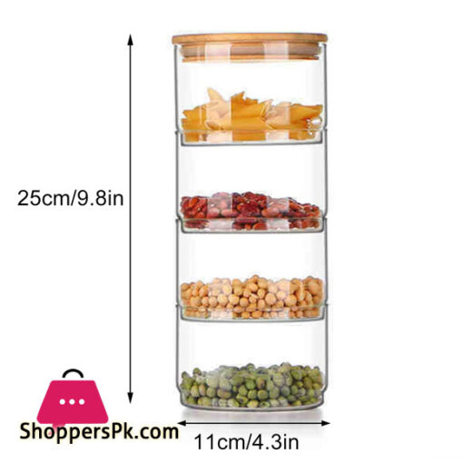 4-Tier Stackable Glass Jar