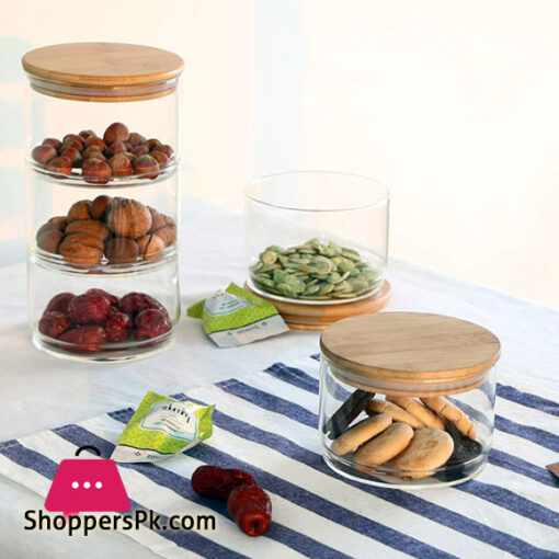 4-Tier Stackable Glass Jar