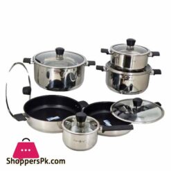 HP74 12Pcs Cook Set Stainless Steel With G Lid