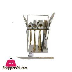 QQ153 Cutlery Set B Flower 26 Piece Gold