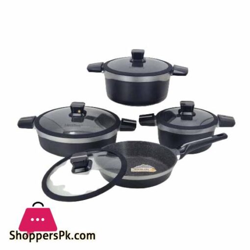 KC57 8 Piece Cook Set Black Silver