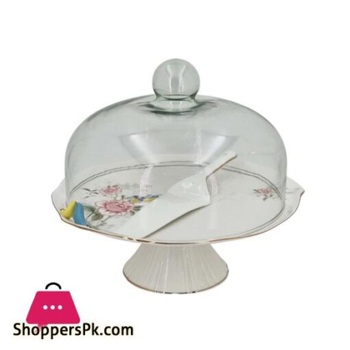 BRD314 Bird Cake Dish With G Cover 4c