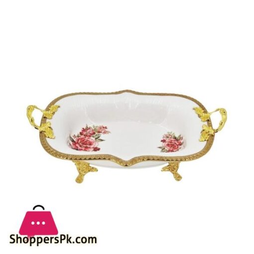 AB 13 33x25cm Rect Bowl R Flower G 4c