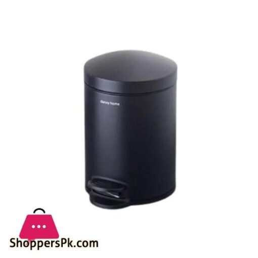 DANNY HOME Stainless Steel Dustbin Trash Can 12 Liter Black