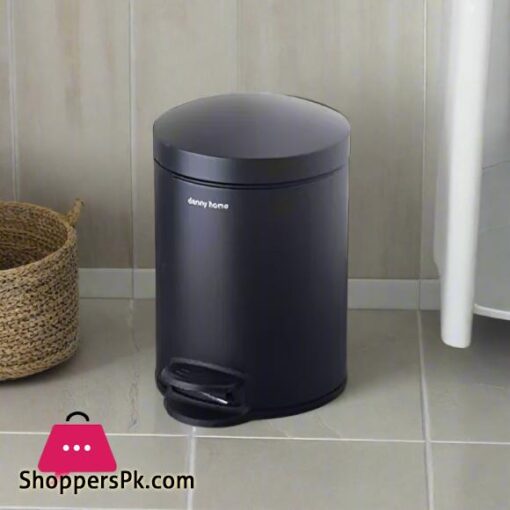 DANNY HOME Stainless Steel Dustbin Trash Can 3 Liter Black