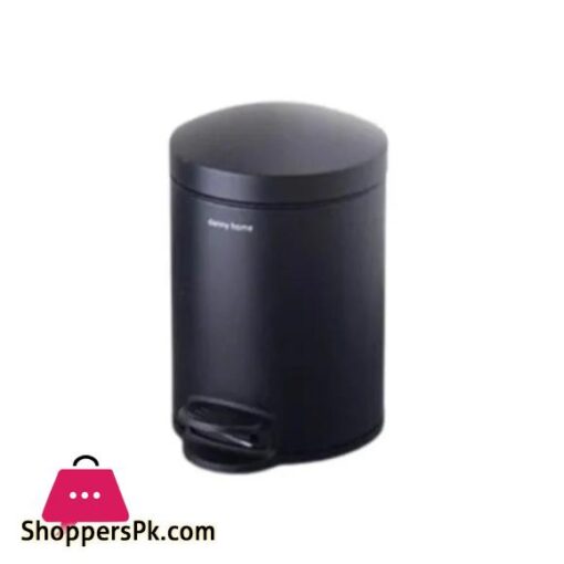 DANNY HOME Stainless Steel Dustbin Trash Can 3 Liter Black