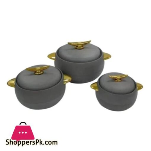 Food Warmer Hotpot Set Black & Gold (Set of 3) JN2301