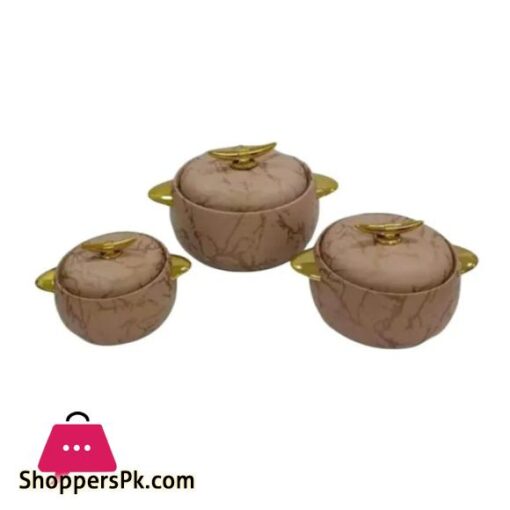 Food Warmer Hotpot Set Brown Gold (Set of 3) JN2301