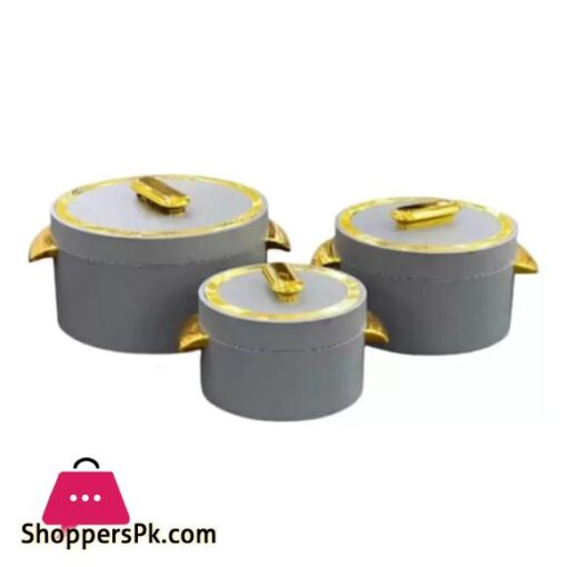 Food Warmer Hotpot Set Grey & Gold (Set of 3) JY-009